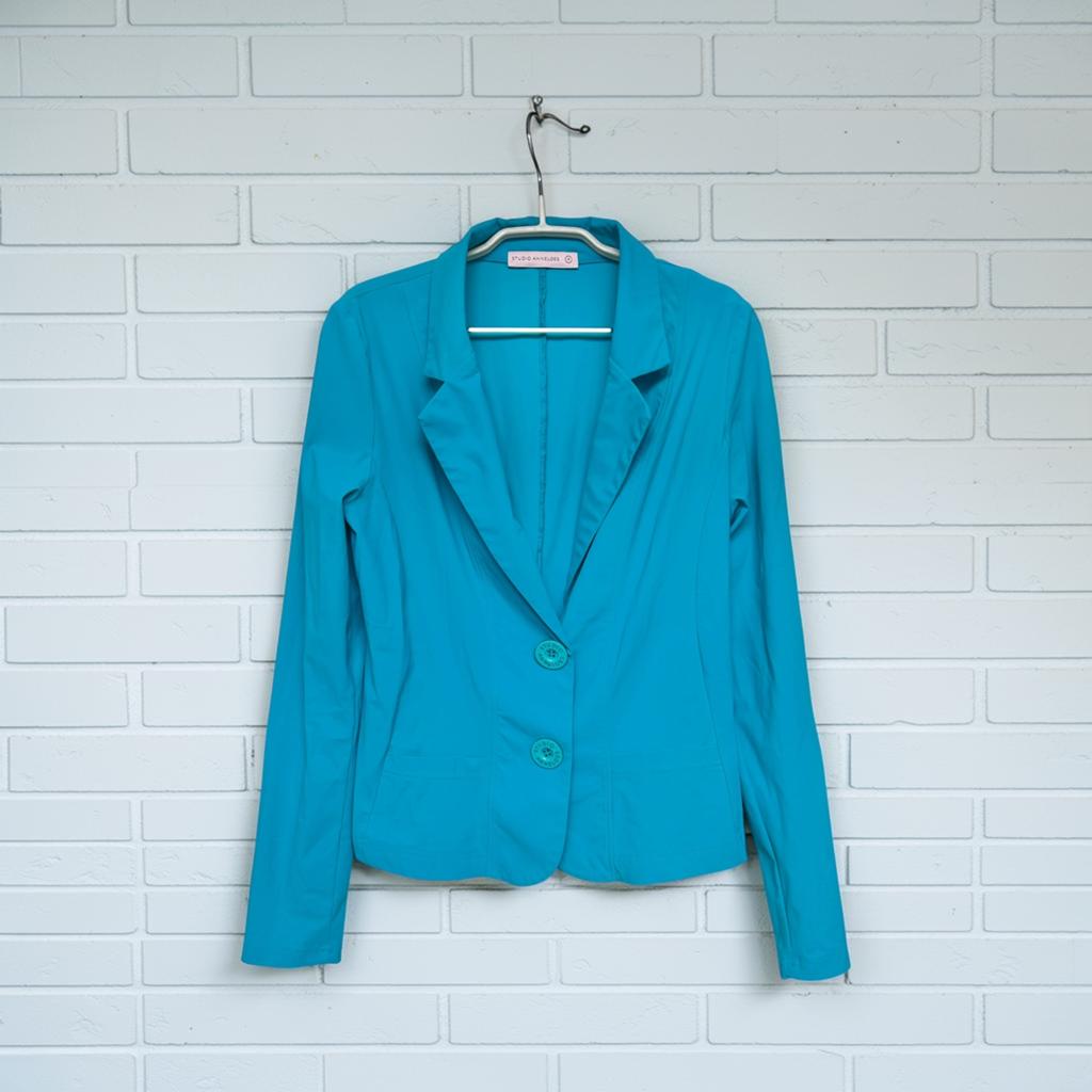 Studio Anneloes Blazer M Licht Blauw Turquoise Travelstof, Maat 38/40 (M), Sa, Sa, Jasje