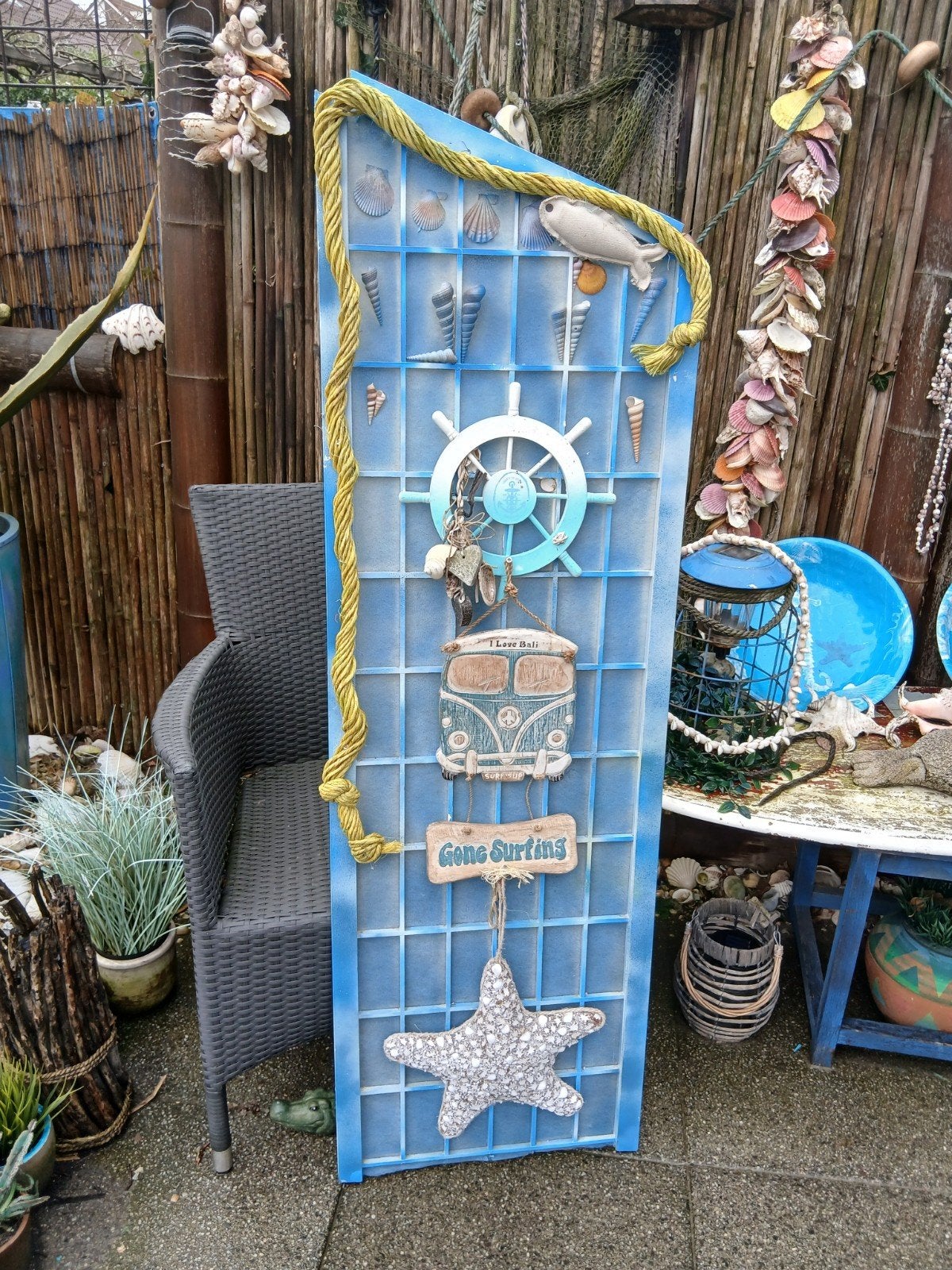 Uniek Beachstyle paneel 145x45cm., Tuin en Terras, Tuinwanddecoratie, Ophalen