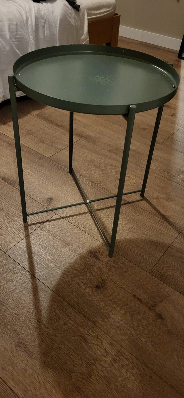 Bijzettafel met dienblad, Ophalen, Rond, Hout