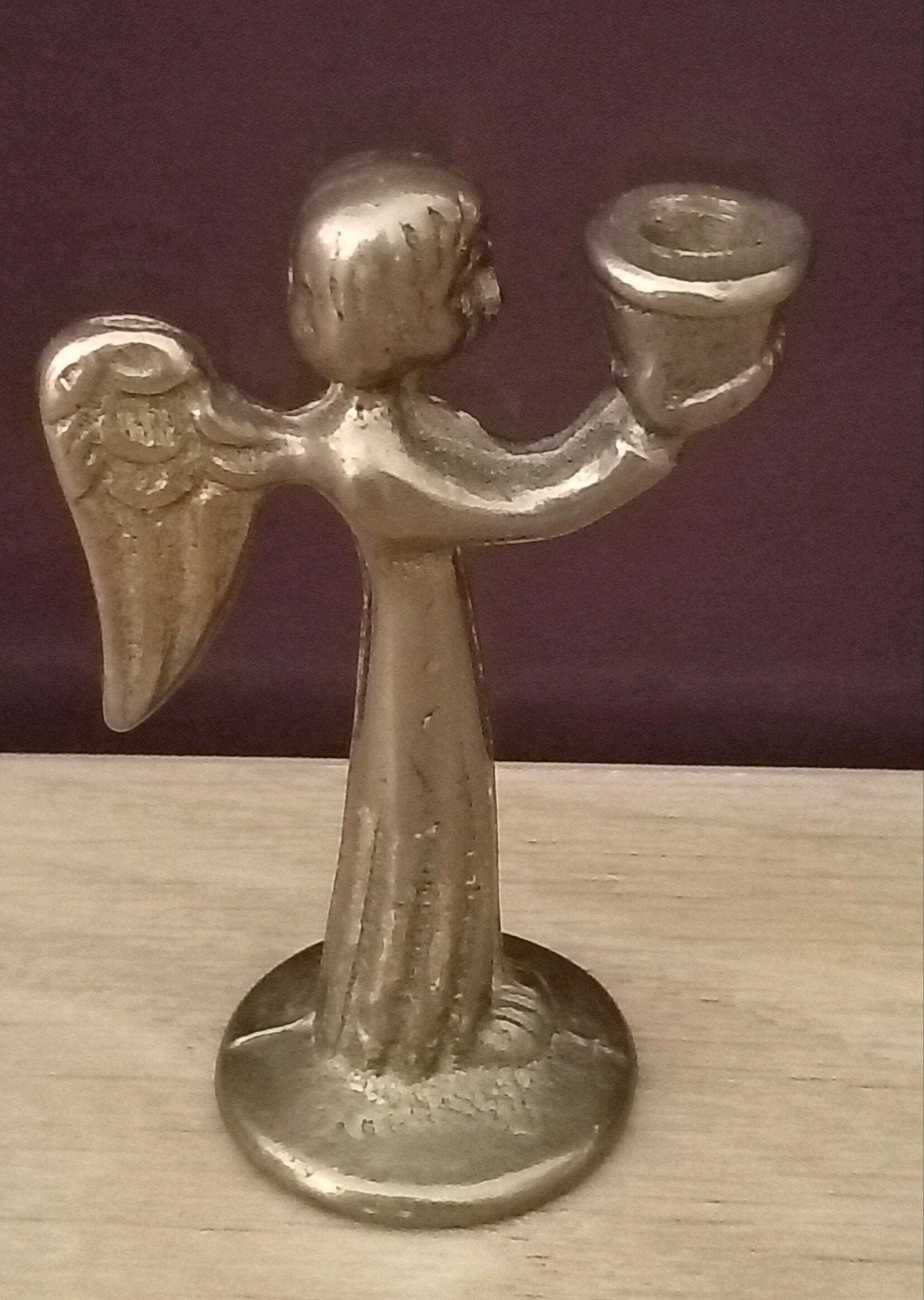 Mini koperen engel kandelaar, Antiek en Kunst, Verzenden, Koper of Brons