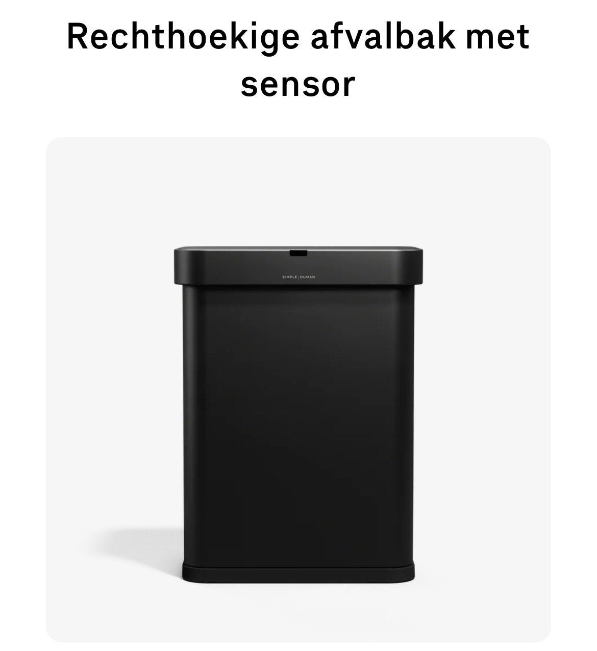 Nieuwe Simplehuman prullenbak met sensor, 30 tot 40 liter, Ophalen of Verzenden, Zo goed als nieuw, Metaal