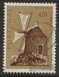 Portugal 5, windmolen, Verzenden, Portugal, Gestempeld