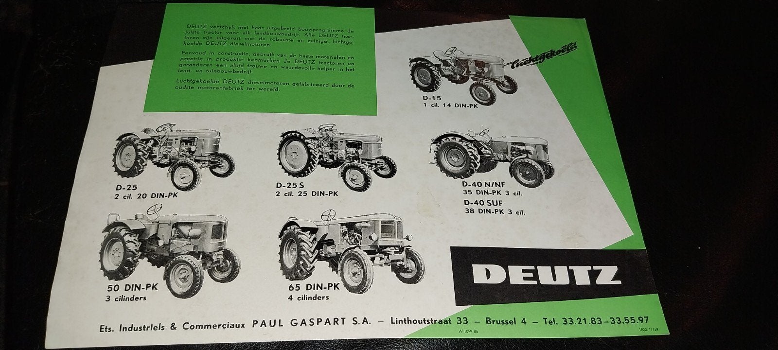 deutz D15 D25 overzicht luchtgekoeld folder brochure khd, Ophalen of Verzenden