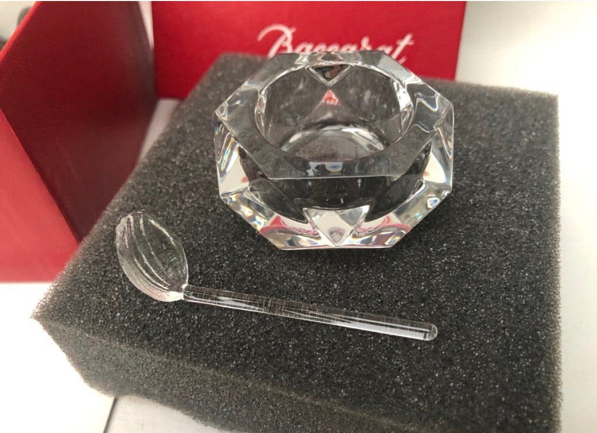 Baccarat - kristal zoutvaatje/lepeltje - nieuw in doos, Ophalen of Verzenden