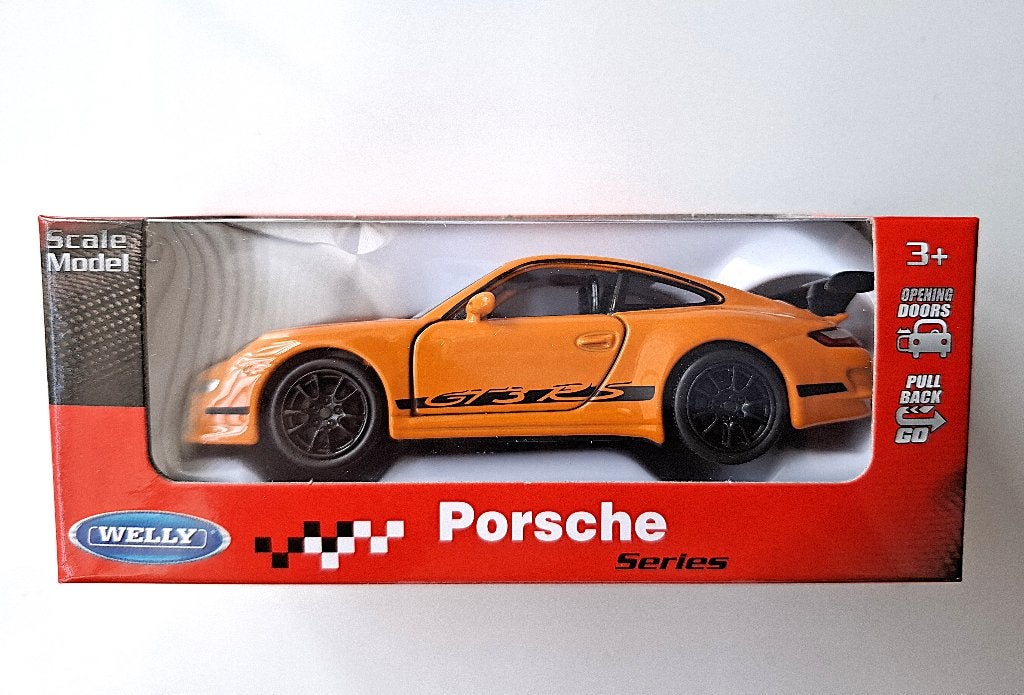 Welly Porsche 911 GT3 RS, deuren kunnen open, Oranje, Ophalen, Nieuw, Auto