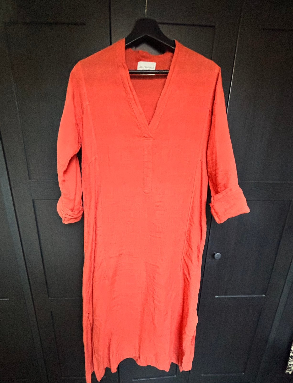 A Peace of Ibiza Linnen Jurk Oranje Maat S, Kleding | Dames, Jurken, Oranje, Ophalen of Verzenden, Zo goed als nieuw, Maat 36 (S)