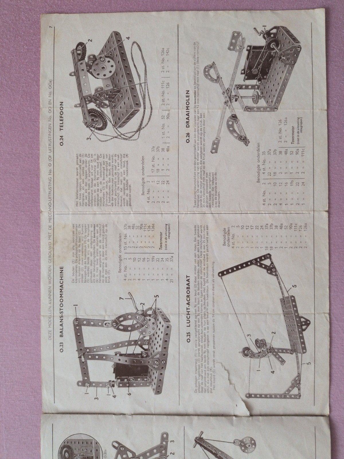 Vintage Meccano Bouwinstructies Boekje - Diverse Modellen, Hobby en Vrije tijd, Ophalen of Verzenden, Gebruikt, Overige typen