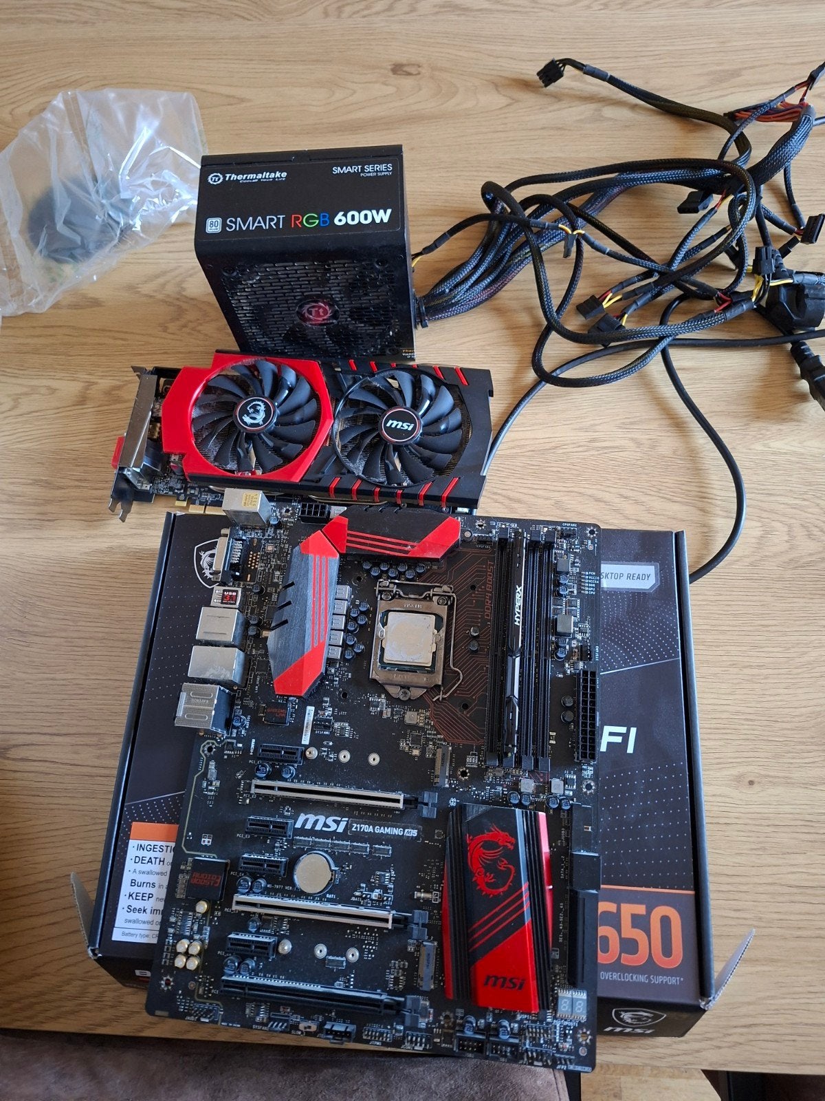 Gebruikte set met 16GB DDR4 RAM, MSIZ170A, i7-6700K, GTX 970, Gebruikt, DDR4, Ophalen of Verzenden, Intel