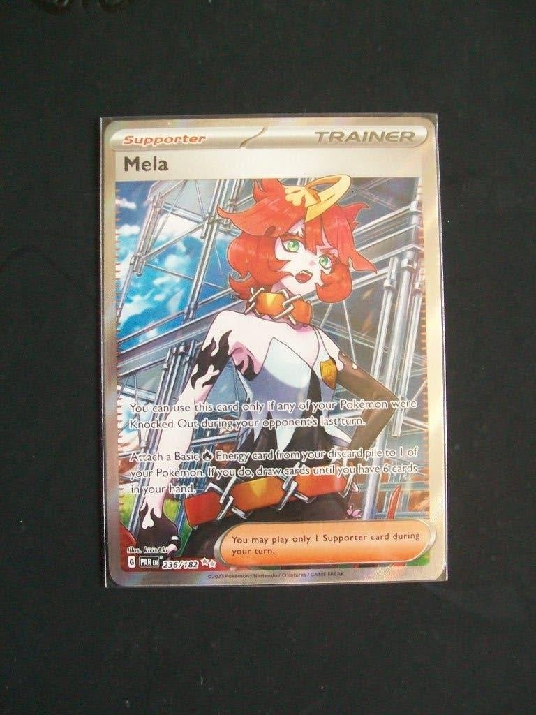 4323: Nieuwe Pokemon Secret Kaart Trainer MELA (236/182, Verzenden, Nieuw, Losse kaart, Foil