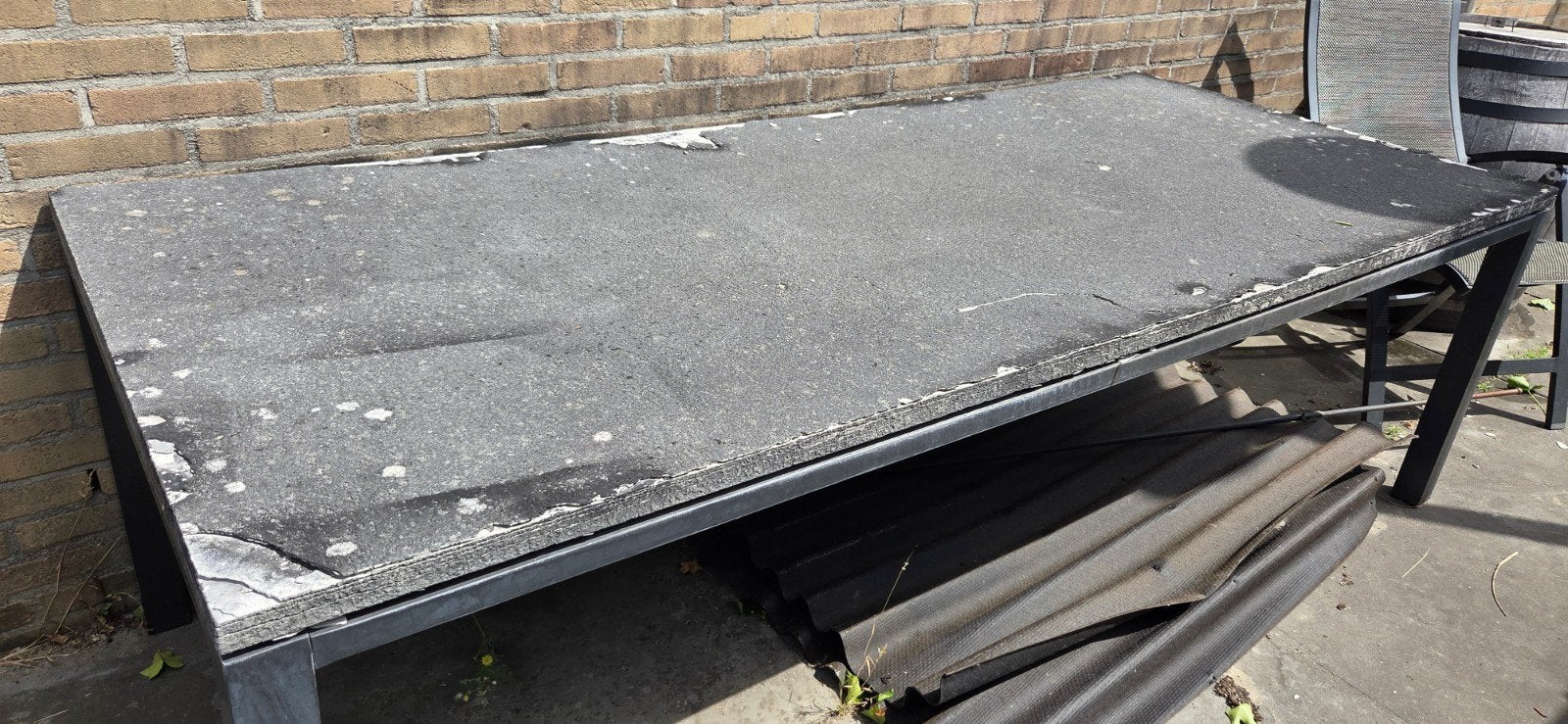 Grote tuintafel - opknapper GRATIS, Tuin en Terras, Tuintafels, Gebruikt, Rechthoekig, Ophalen