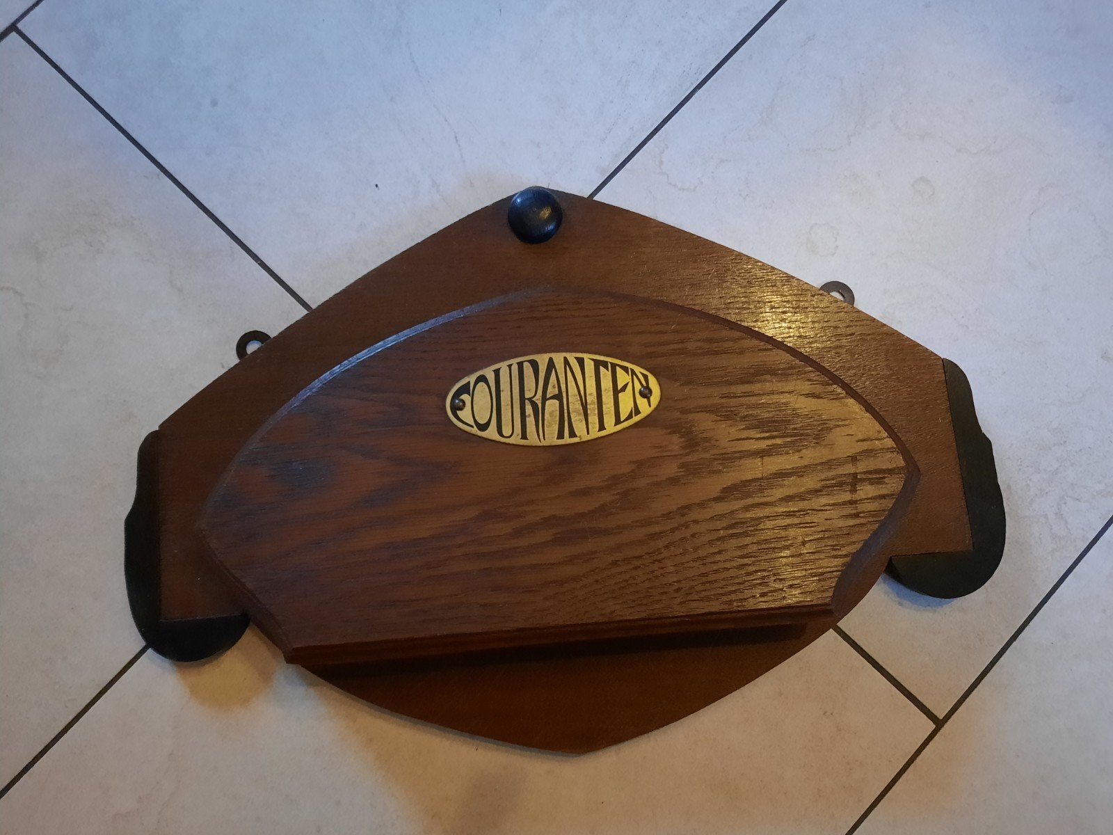 Vintage houten krantenbak 'Couranten', Antiek en Kunst, Ophalen of Verzenden