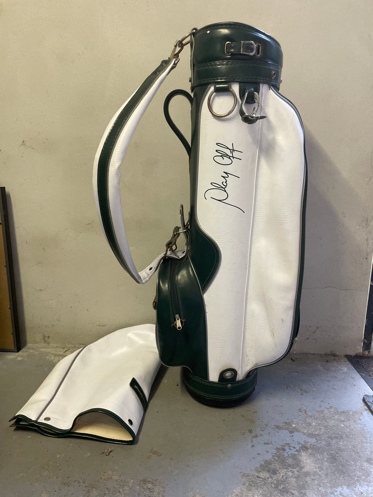 Vintage Golf Tas - Groen/Wit 'Play Off', Sport en Fitness, Ophalen, Gebruikt, Tas, Overige merken