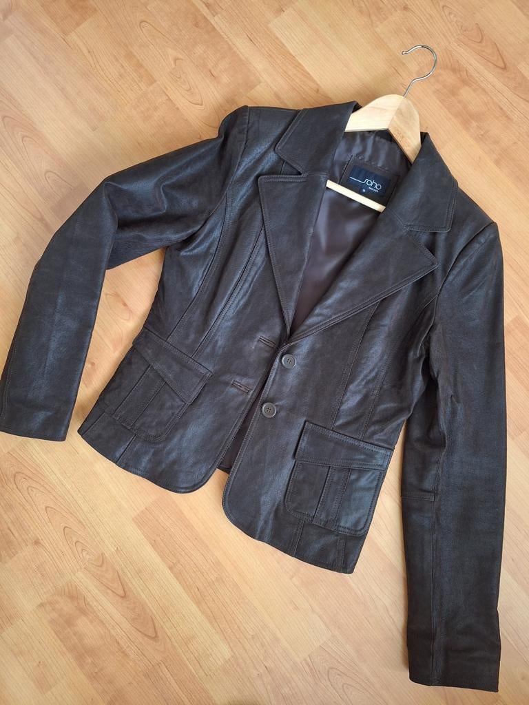 Suède blazer van Soho, bruin leer, mt 36, Kleding | Dames, Bruin, Ophalen of Verzenden, Jasje, Maat 36 (S)
