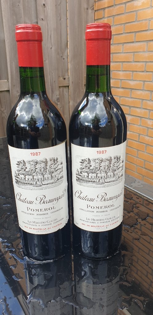 2 X Chateau Beauregard Pomerol 1987 (12,5% vol., 0,75 l), Frankrijk, Nieuw, Ophalen of Verzenden, Rode wijn