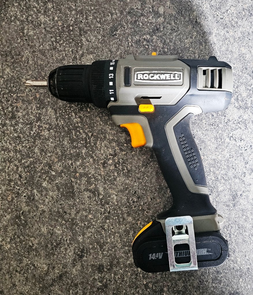 Accuschroef boormachine 14,4 Volt rockwell, Ophalen, Gebruikt, Boor- en Schroefmachine, Variabele snelheid