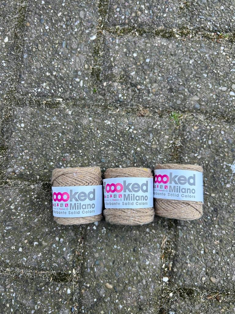 Hoooked Milano Eco Barbante Teak garen (3 bollen), Ophalen of Verzenden, Nieuw, Breien of Haken, Wol of Garen