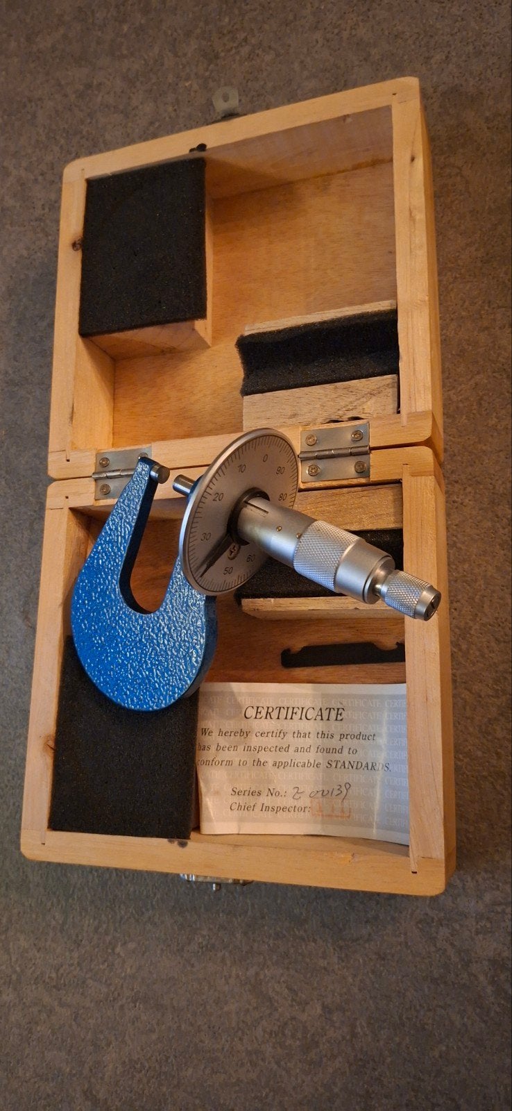 Micrometer in houten kistje - Nauwkeurige meting, Ophalen of Verzenden