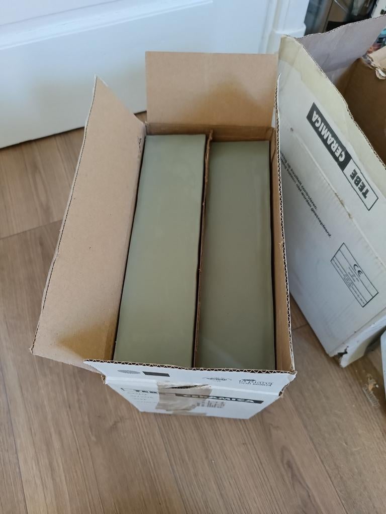 Handvorm tegels Olive ca. 1,3m², Ophalen, Minder dan 20 cm, Zo goed als nieuw, 20 tot 40 cm