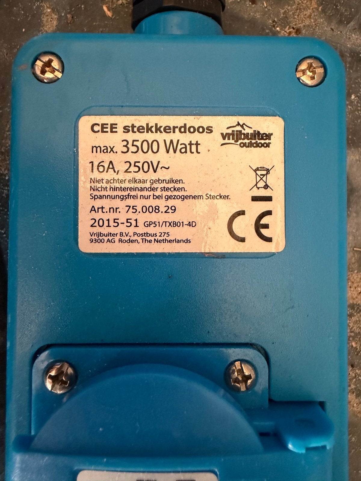 20 meter CEE verlengkabel met stekkerdoos, Ophalen, Gebruikt, Overige merken, Kabel of Snoer