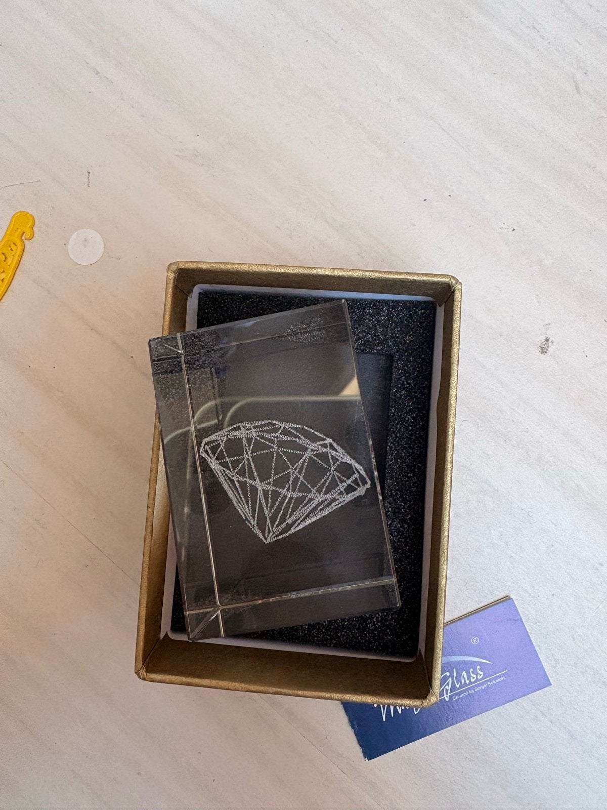 Kristallen diamant decoratie in geschenkdoos papier press, Verzenden
