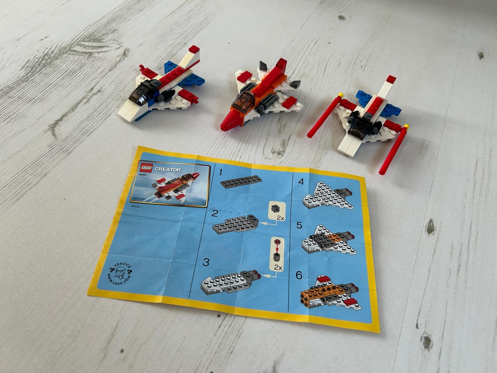 3 lego vliegtuigen + beschrijving, Ophalen of Verzenden, Zo goed als nieuw