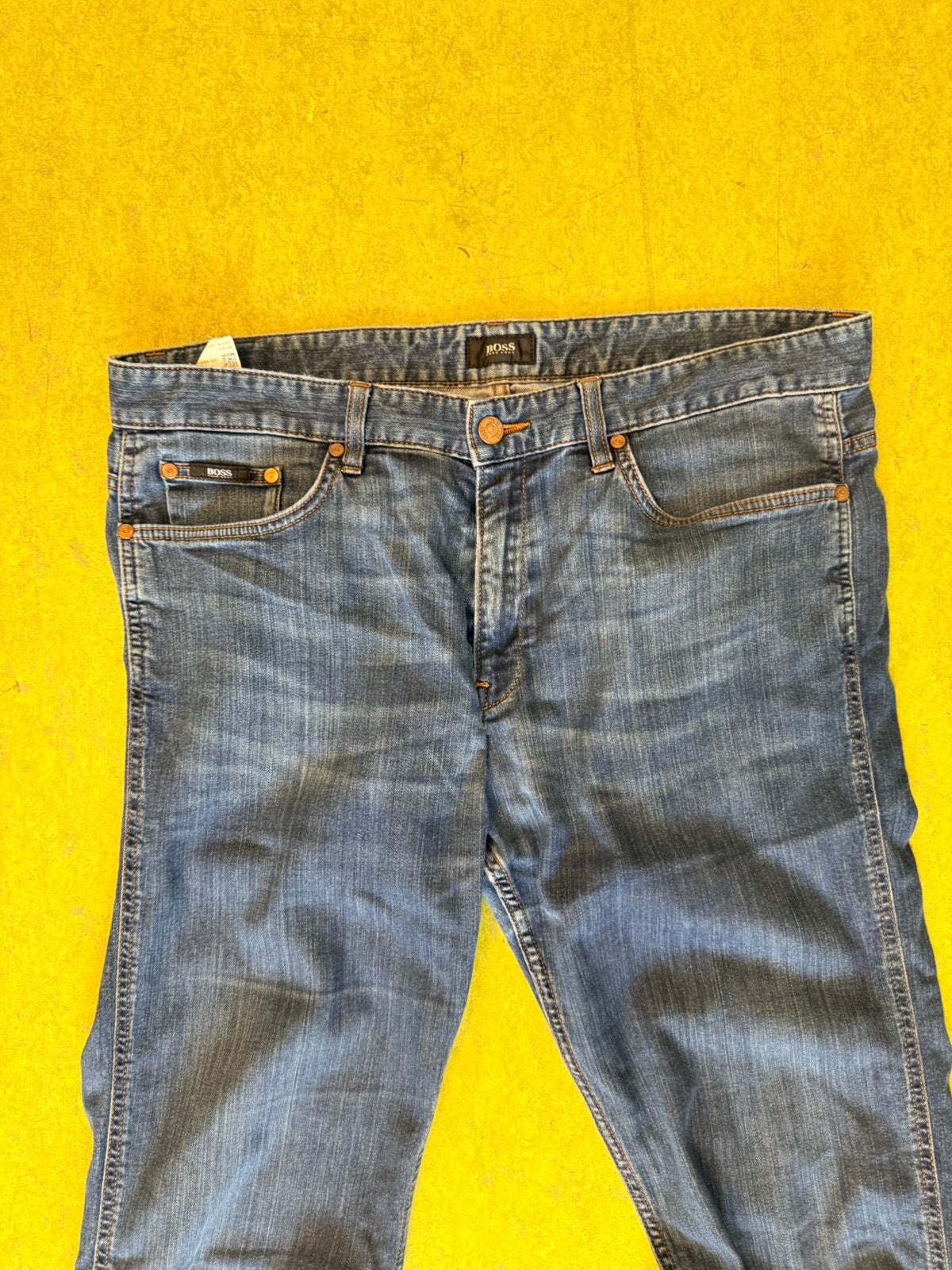 Hugo Boss Jeans W36 L36 stretch straight leg, Ophalen, Gedragen, Blauw, W36 - W38 (confectie 52/54)