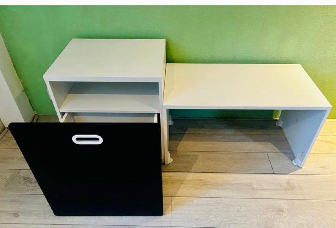 SMÅSTAD kinderbank / kinderbureau wit (90 x 50 x 48 cm), Ophalen, Zo goed als nieuw