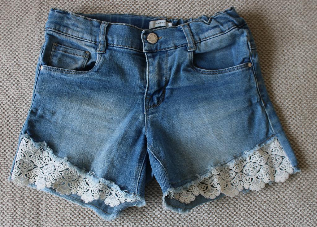 Denim short van Name It 140, Kinderen en Baby's, Kinderkleding | Maat 140, Broek, Gebruikt, Meisje, Ophalen of Verzenden