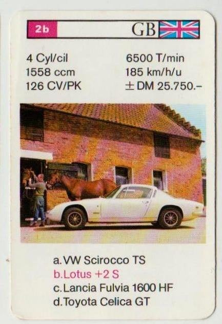 Kw443 autokaartje lotus + 2s, Ophalen of Verzenden, Zo goed als nieuw, Auto's