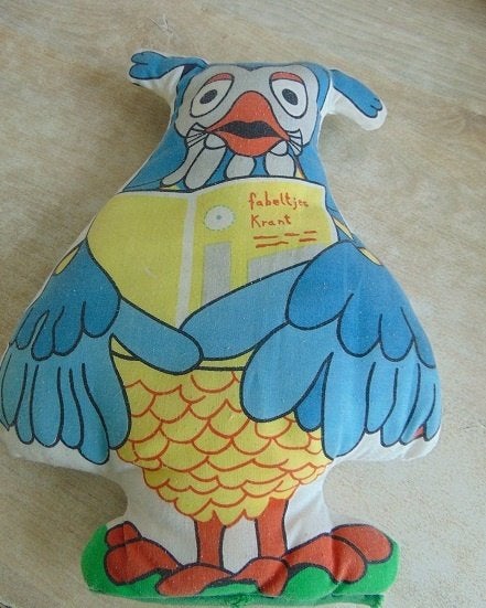 Fabeltjeskrant Meneer De Uil Kussen Pluche, Verzamelen, Ophalen of Verzenden, Zo goed als nieuw