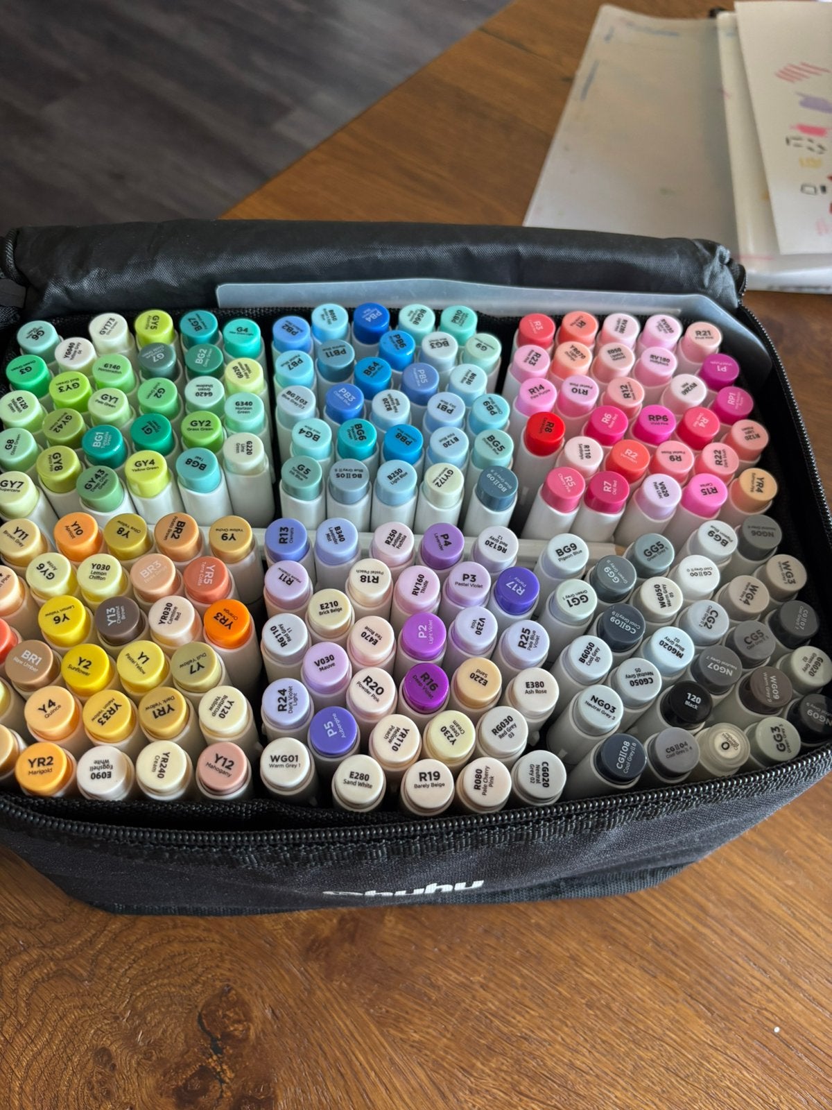Set ohuhu alcohol markers 168 stuks, Hobby en Vrije tijd, Ophalen of Verzenden, Zo goed als nieuw, Potlood of Stift