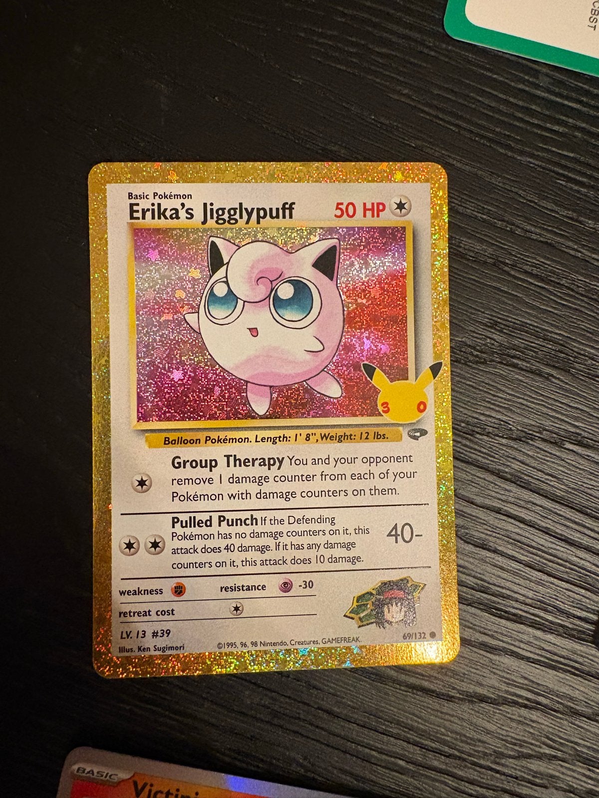 Erika's Jigglypuff 69/132 Pokémon kaart - Gesleeved, Hobby en Vrije tijd, Ophalen of Verzenden, Zo goed als nieuw, Losse kaart