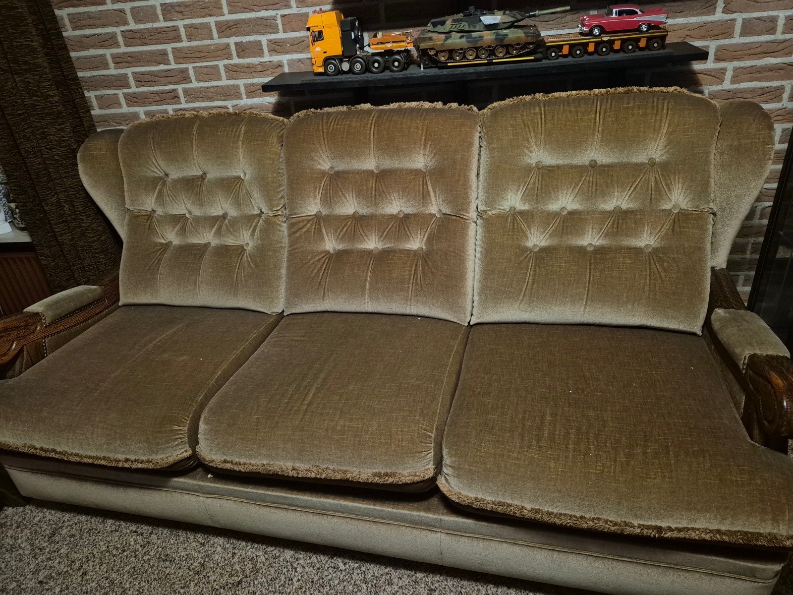 Beige bankstel., Ophalen