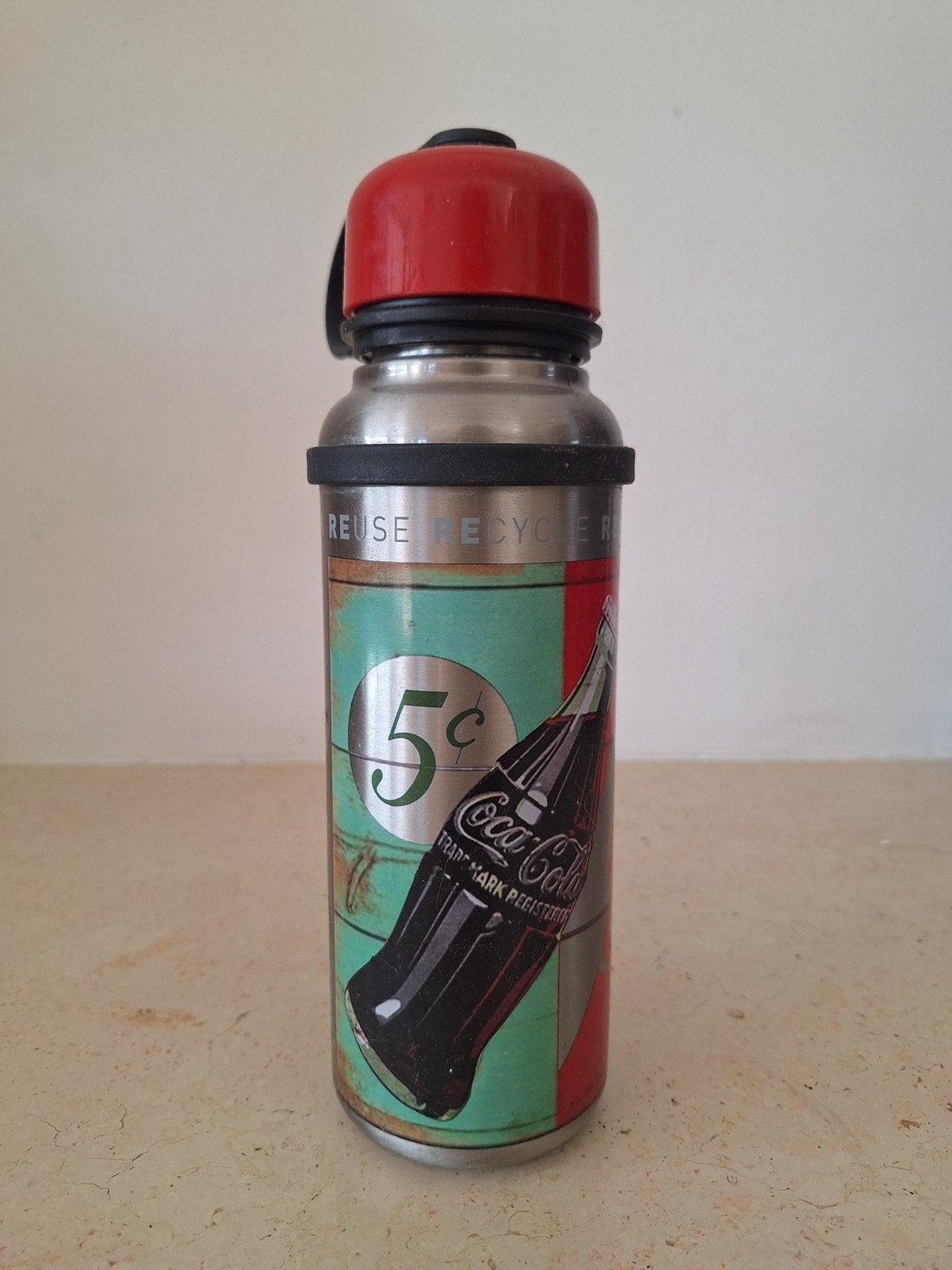 Coca-Cola Thermosfles - Vintage Design, Ophalen of Verzenden, Gebruikt, Gebruiksvoorwerp