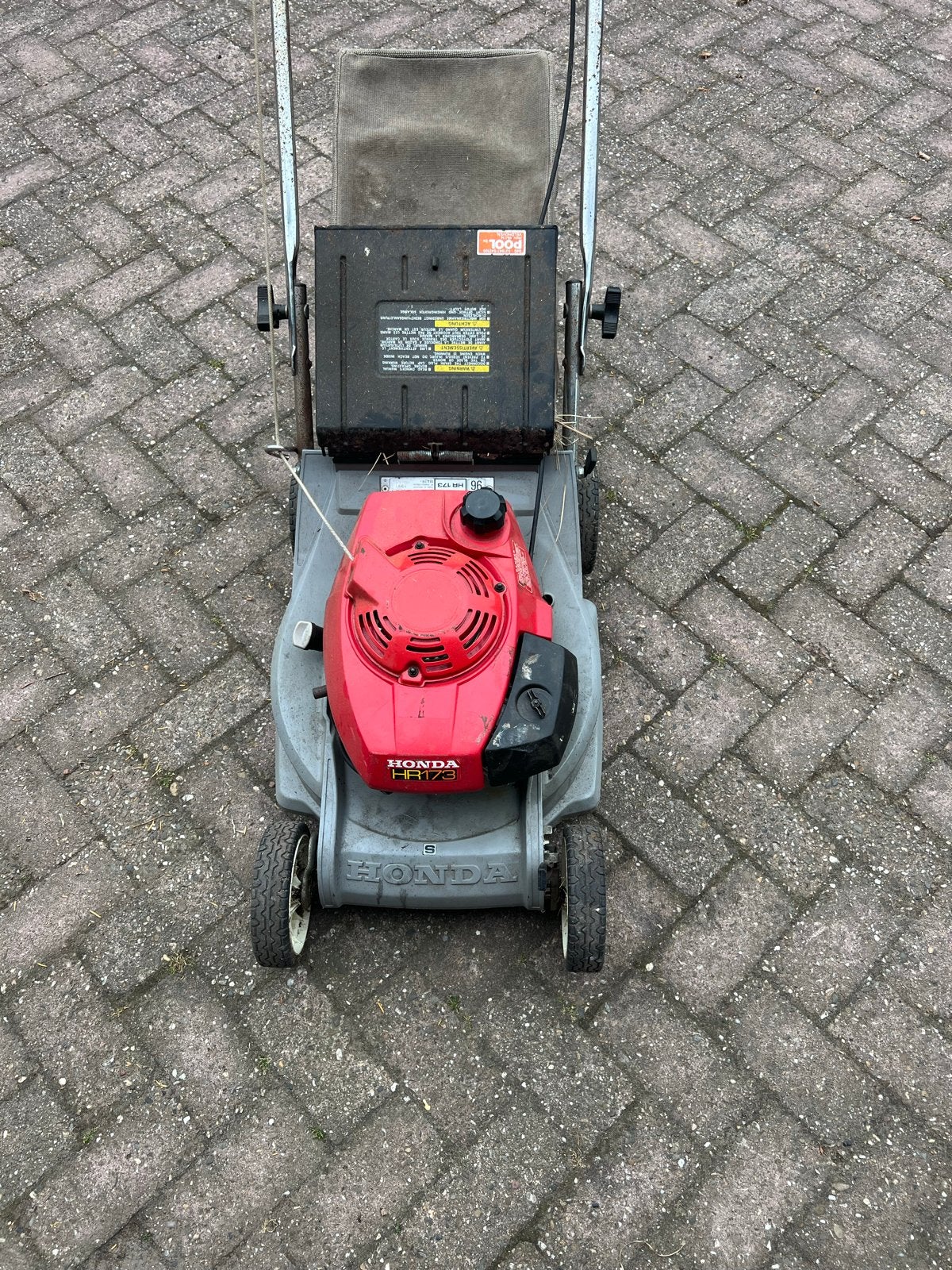 Honda HR173 Benzine Grasmaaier - Gebruikt, Tuin en Terras, Grasmaaiers, Ophalen, Cirkelmaaier, Gebruikt, 40 t/m 49 cm