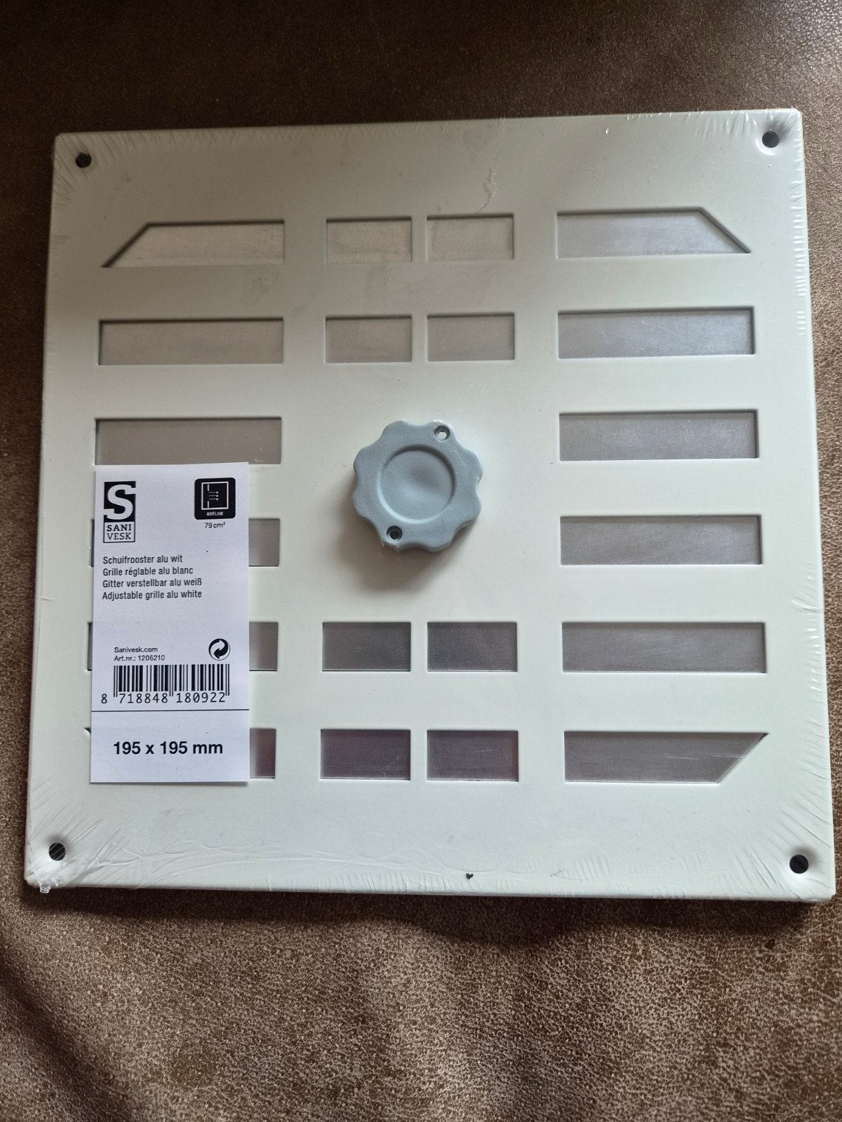 Nieuw Schuifrooster 195x195mm - Wit Aluminium, Ophalen of Verzenden, Nieuw, Ventilator