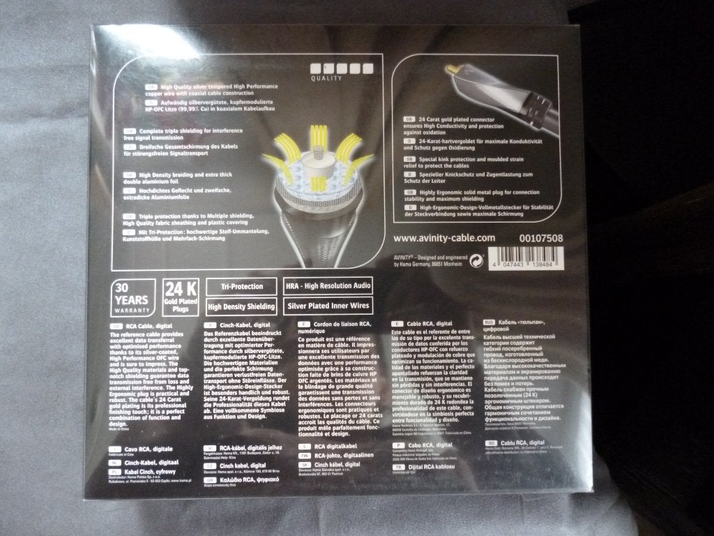 interlink kabel rca digital 3m avinity NIEUW subwoofer kabel, Ophalen of Verzenden, Nieuw, 2 tot 5 meter, Interlink-kabel