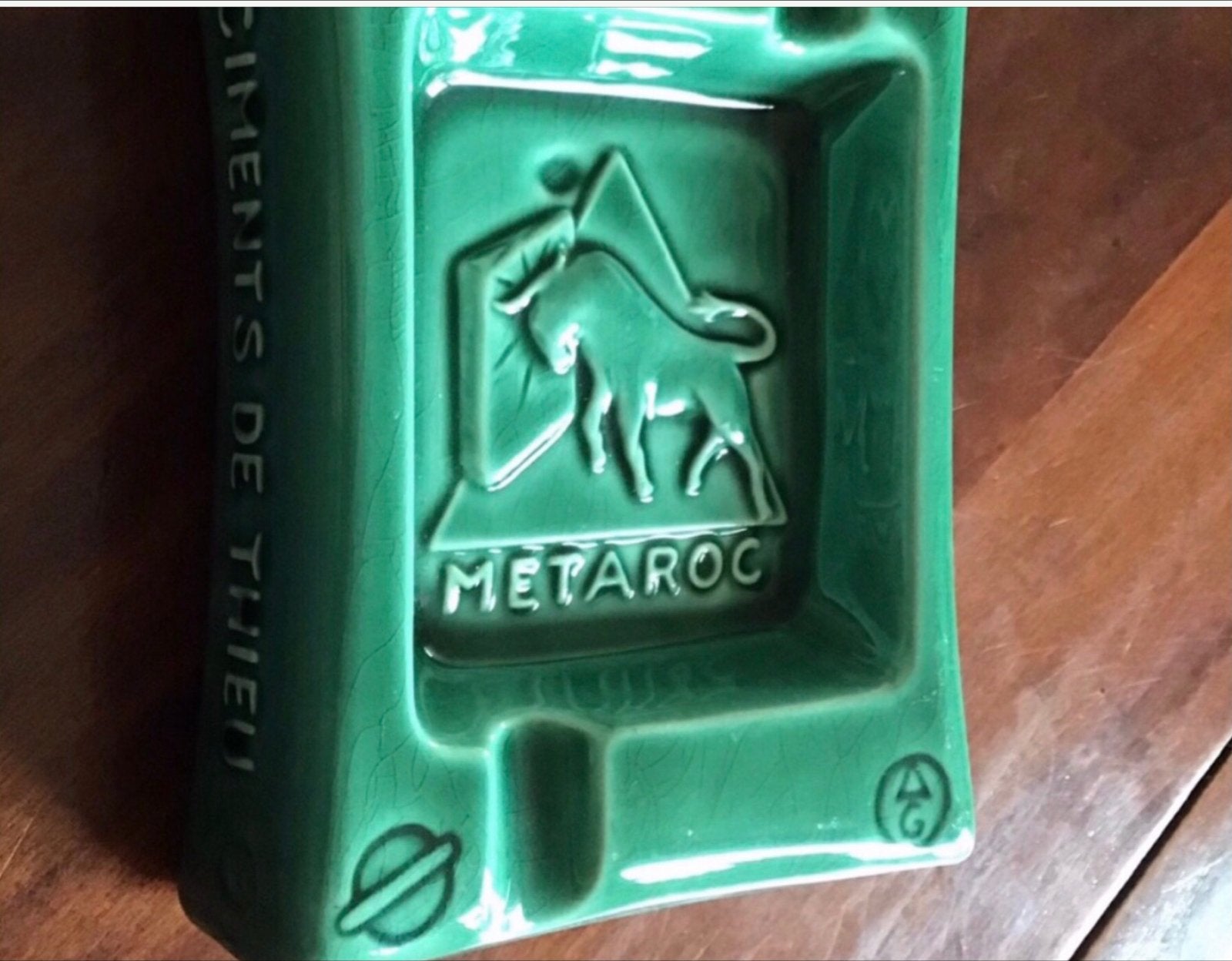 Vintage Metaroc Ciments de Thieu asbak - Gouda Plateelbakker, Antiek en Kunst, Antiek | Keramiek en Aardewerk, Ophalen of Verzenden