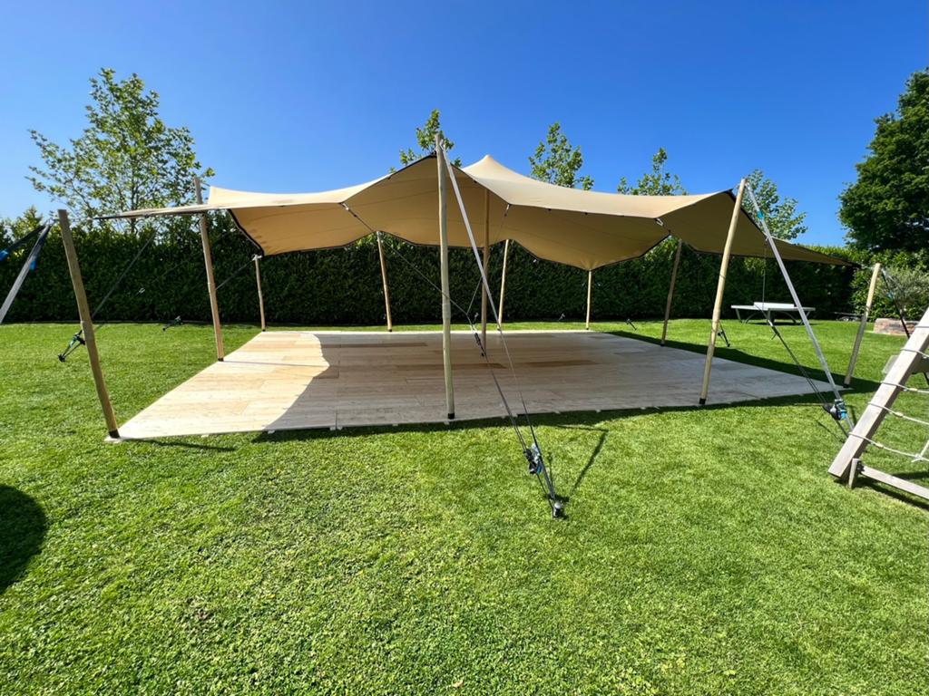 2 stretchtenten te koop! 7,5x10 + 10x12, Tuin en Terras, Partytenten, Opvouwbaar, Overige typen, 6 meter of meer, Nieuw