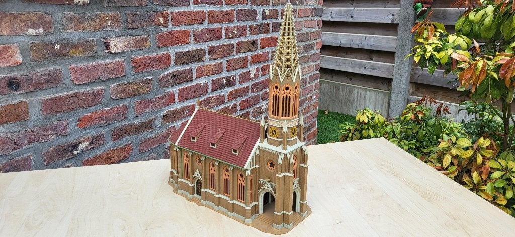 vollmer H0 grote mooie kathedraal stads kerk, Gebruikt, Gelijkstroom of Wisselstroom, Brug, Tunnel of Gebouw, Ophalen