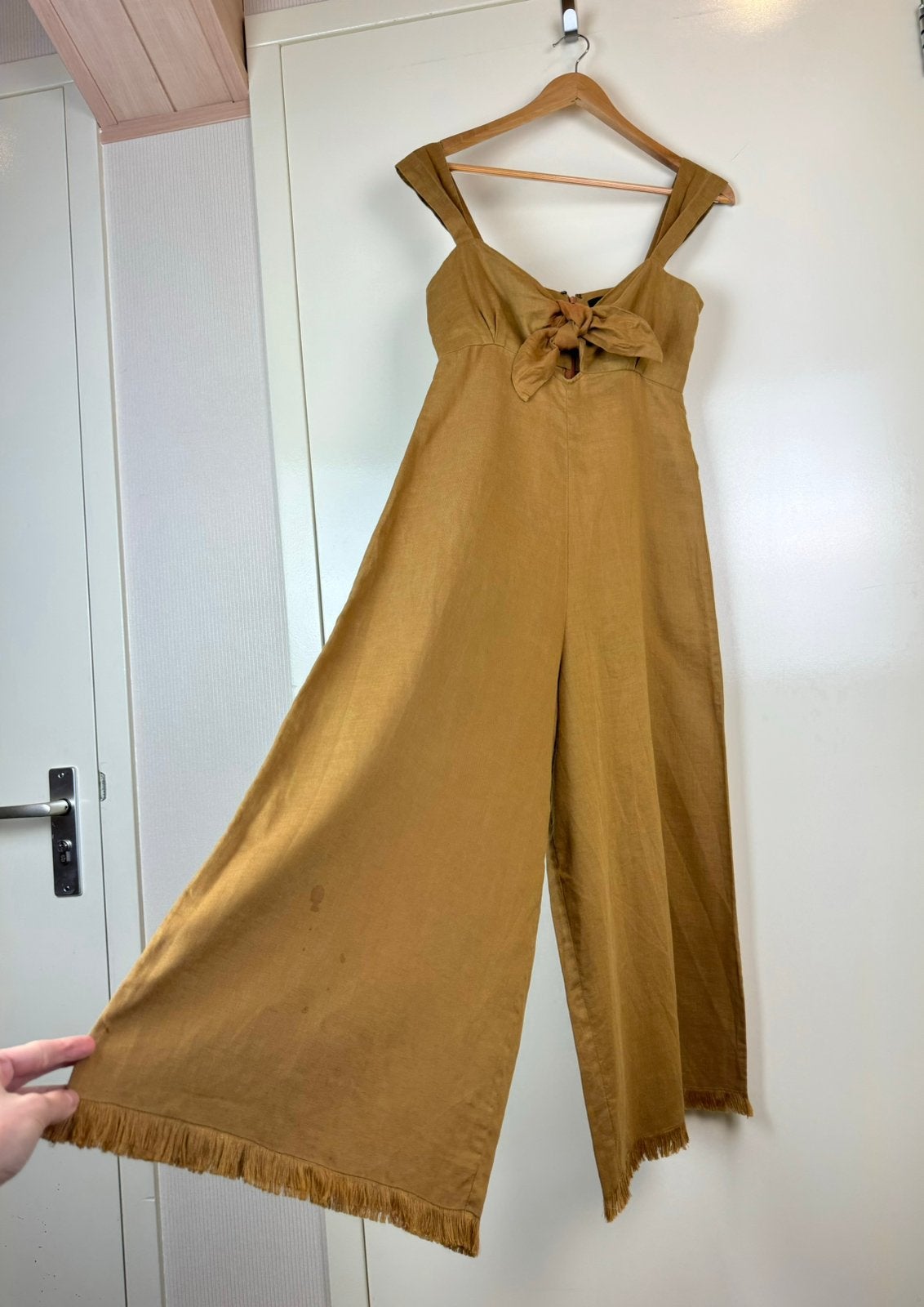 MAGALI PASCAL 100% Linen Jumpsuit Romper Playsuit wide leg S, Kleding | Dames, Jumpsuits, Ophalen of Verzenden, Zo goed als nieuw