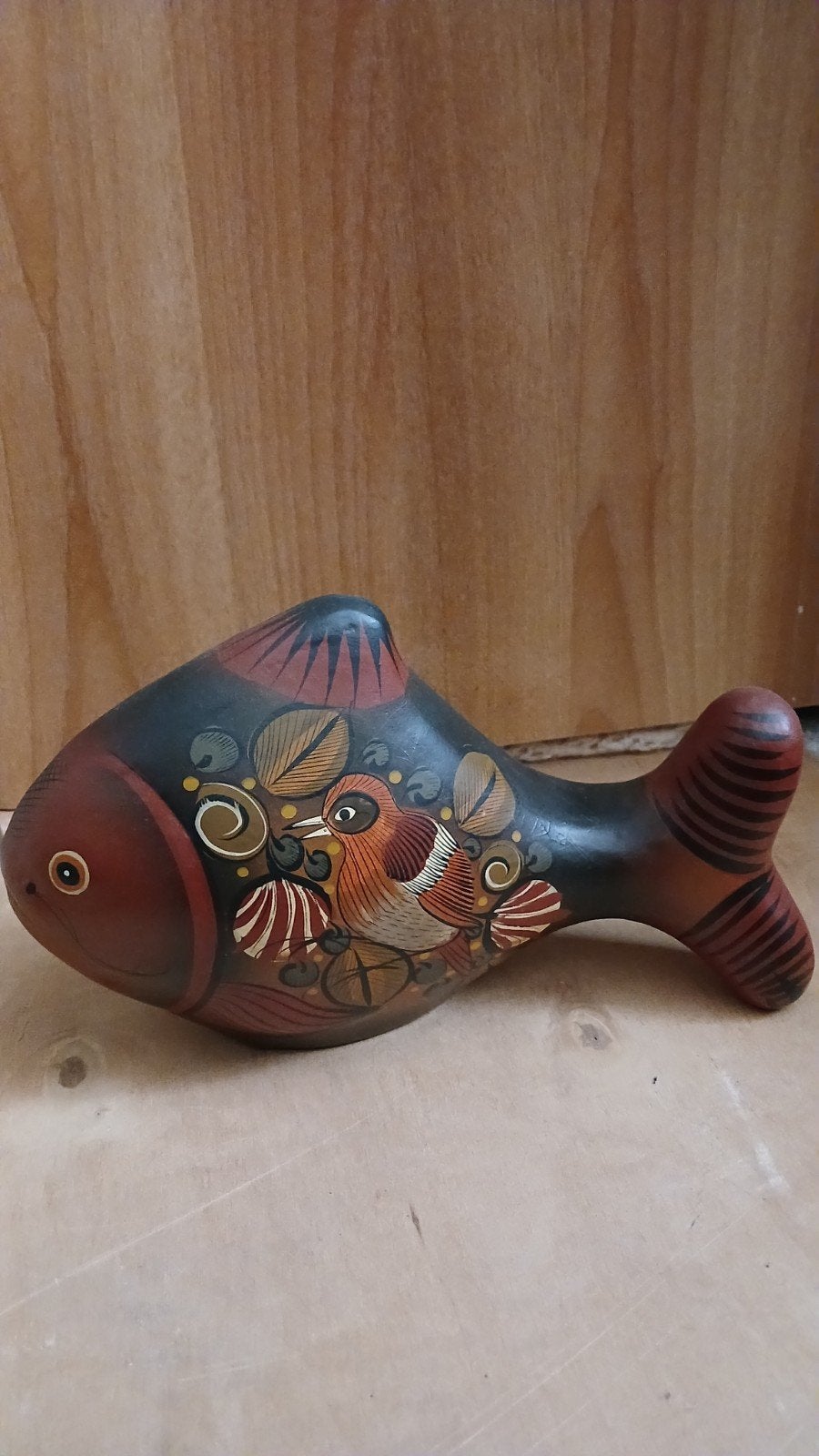 Grote vintage Tonala vis keramiek – Handgemaakt Mexico art, Ophalen of Verzenden