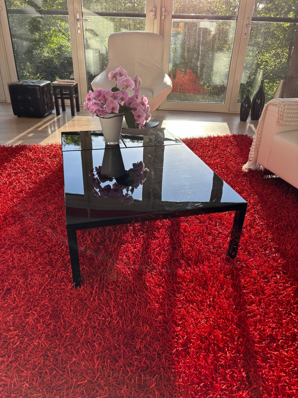 Zwarte Salontafel/Bijzettafel Set - Glanzend Design, Huis en Inrichting, Tafels | Salontafels, Ophalen, Overige materialen, Gebruikt