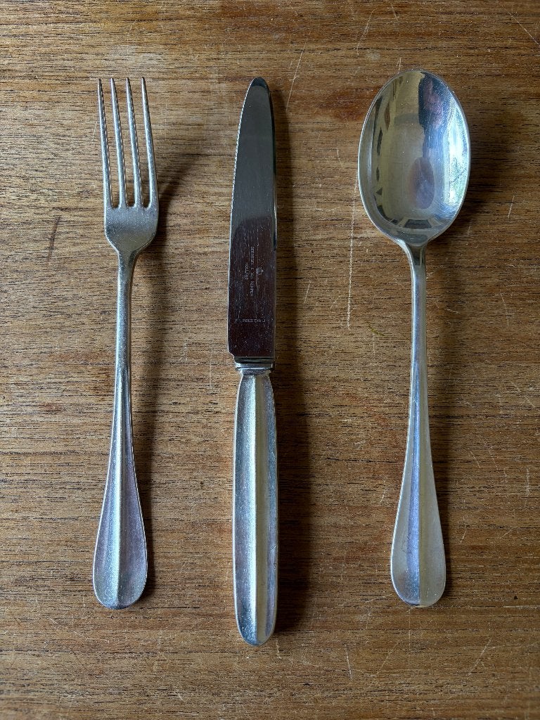 Retro Gerritsen& van Kempen verzilverd bestek set, Ophalen