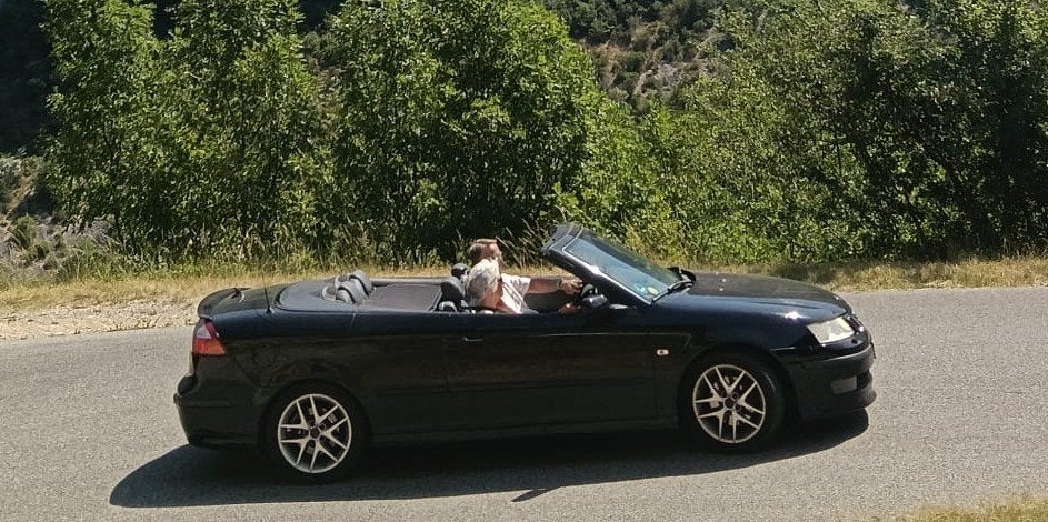 Saab 9-3 2.0 Turbo Aero Cabrio 2005 Zwart, Auto's, Saab, Voorwielaandrijving, 1998 cc, 4 cilinders, Cabriolet