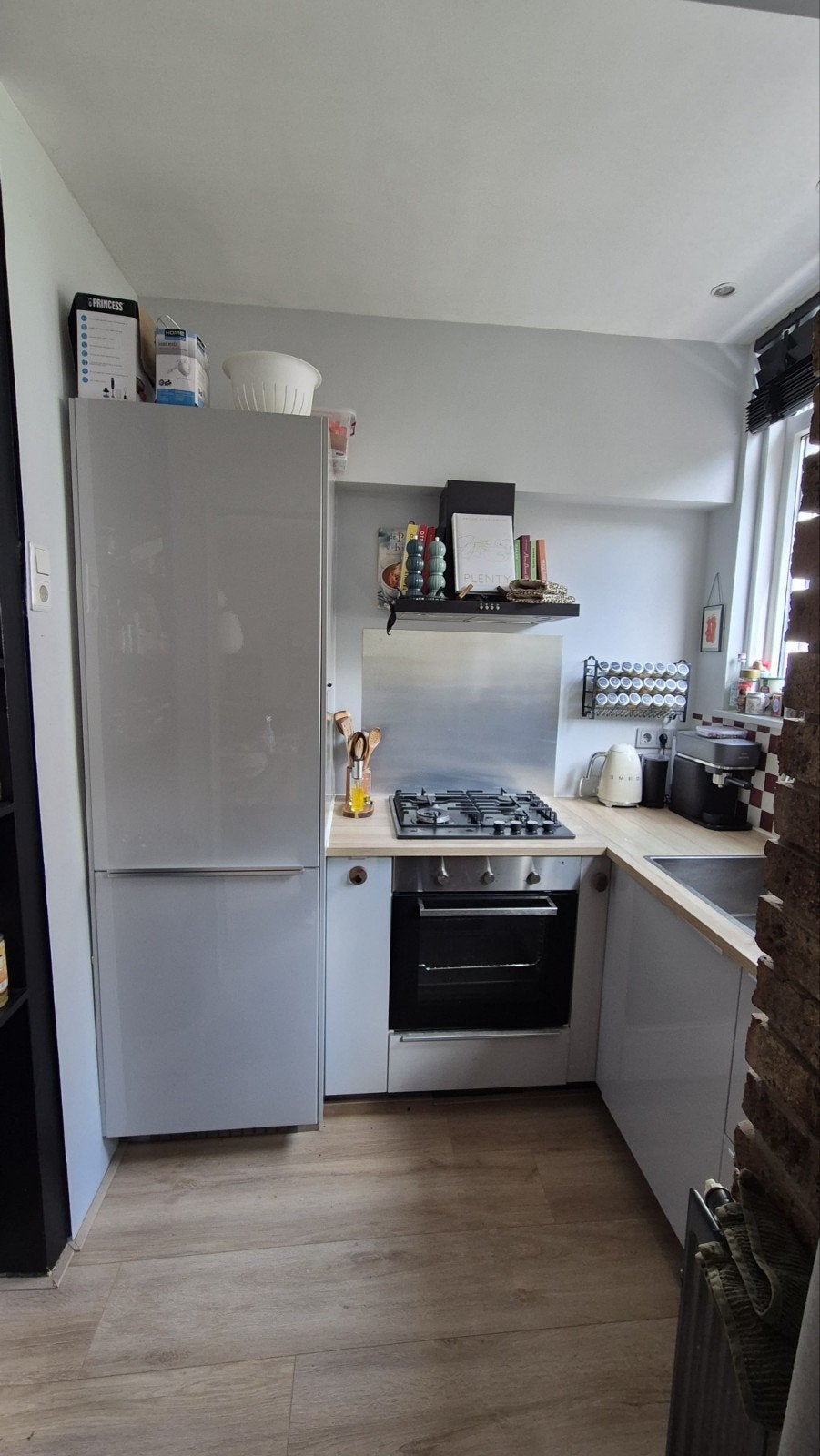 Complete keuken met koel-vries, oven en gasfornuis, Ophalen, Gebruikt, Hoekkeuken, Kunststof