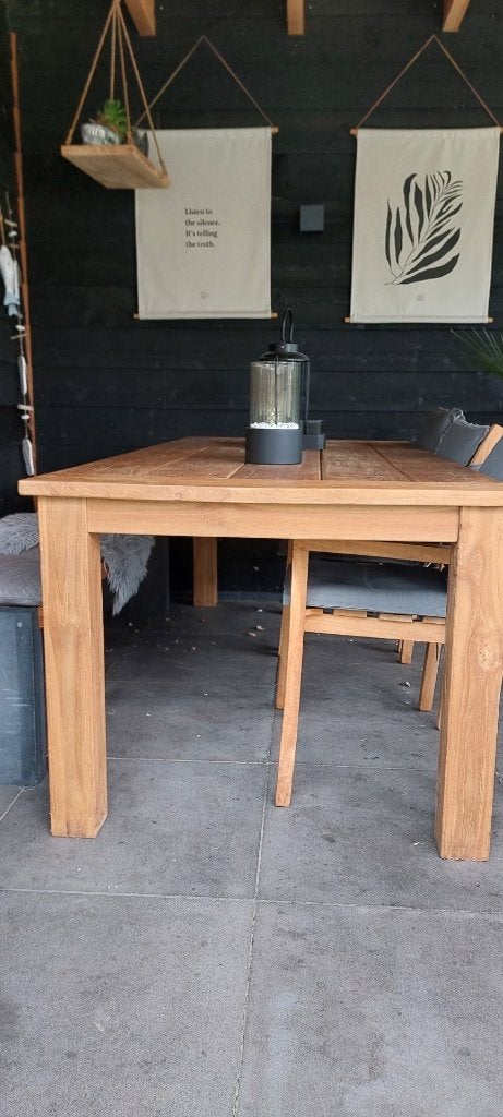 Houten tuinset, Ophalen, Gebruikt, Bank, 6 zitplaatsen