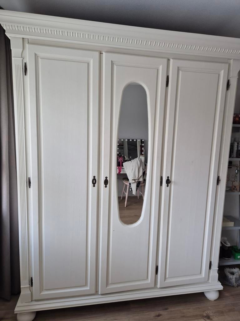 Vintage kledingkast met spiegel, Ophalen, Gebruikt, 200 cm of meer, 150 tot 200 cm