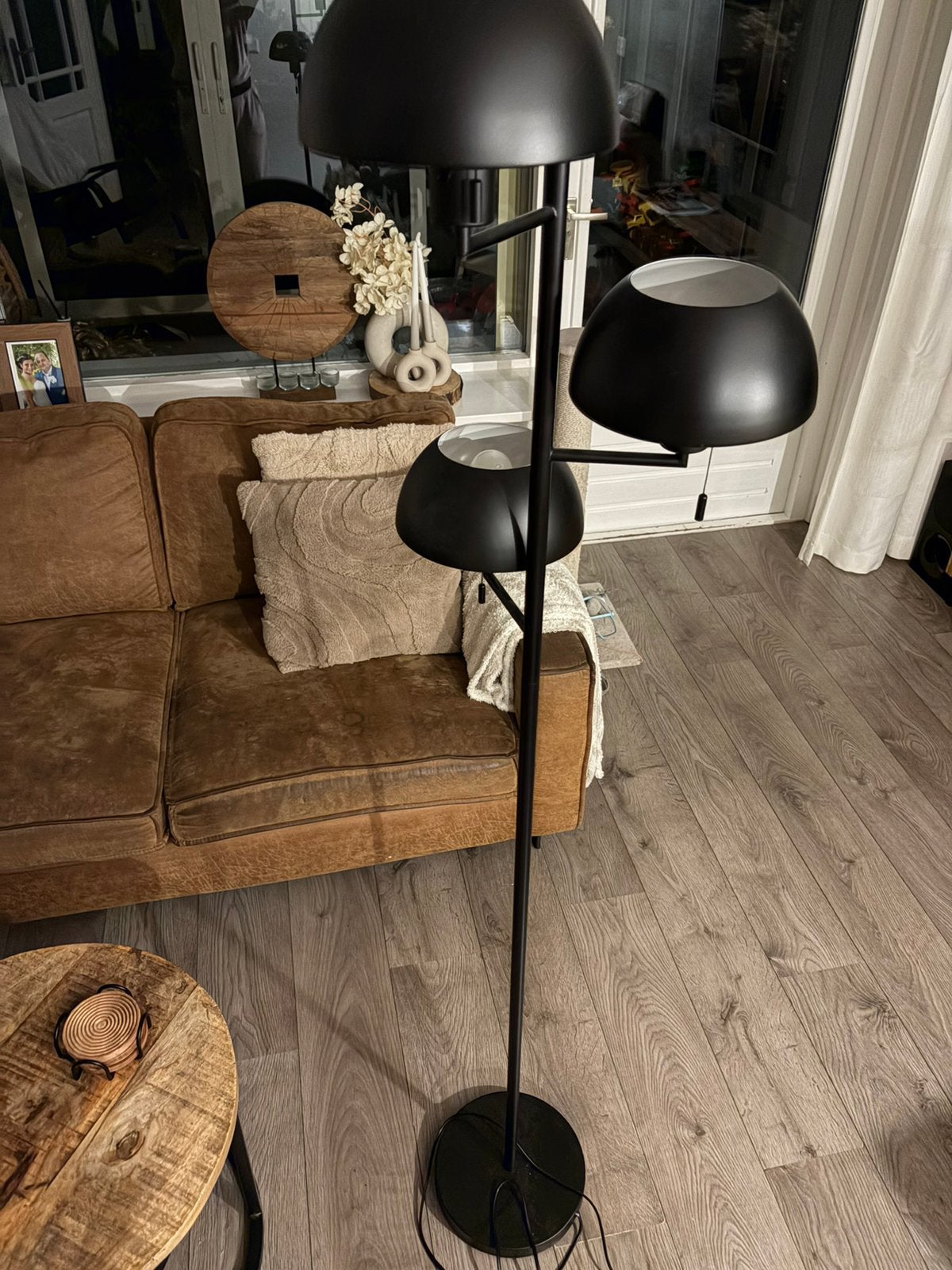 Moderne zwarte vloerlamp – 3 lichtpunten, Ophalen, Zo goed als nieuw, 150 tot 200 cm