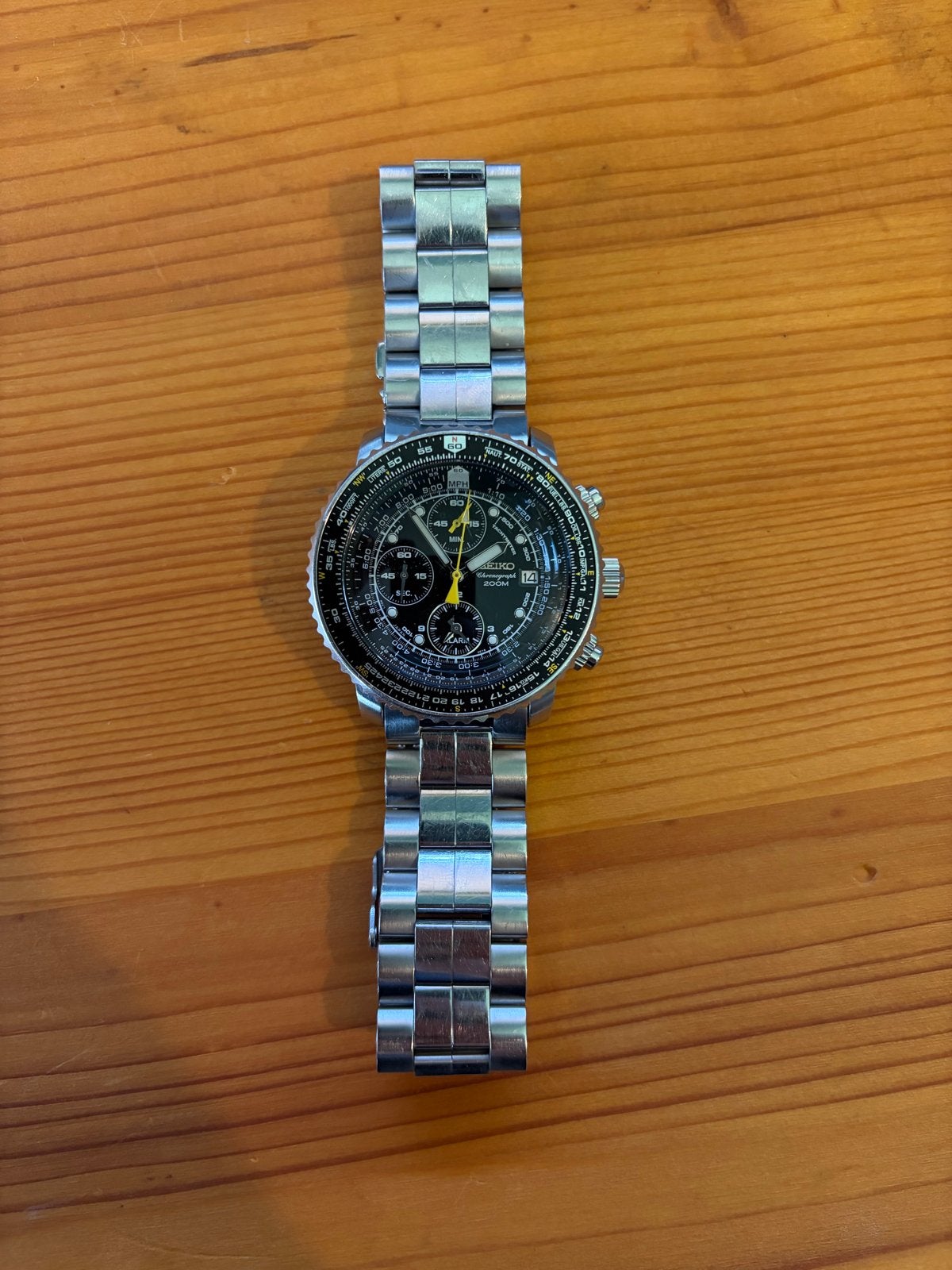 Seiko Flightmaster - SNA411P1, Staal, Polshorloge, Ophalen of Verzenden, Zo goed als nieuw